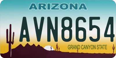 AZ license plate AVN8654