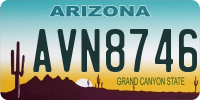AZ license plate AVN8746