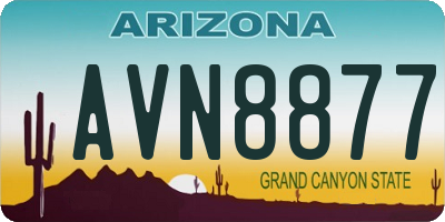 AZ license plate AVN8877