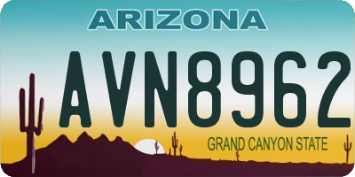 AZ license plate AVN8962