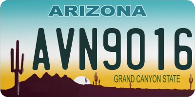 AZ license plate AVN9016