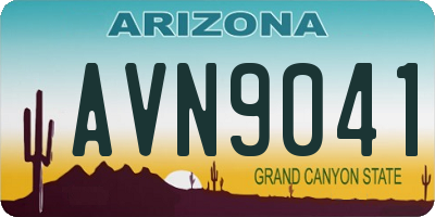 AZ license plate AVN9041