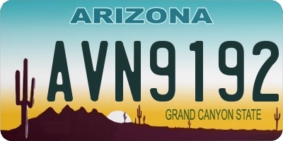 AZ license plate AVN9192