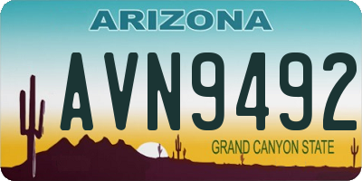 AZ license plate AVN9492