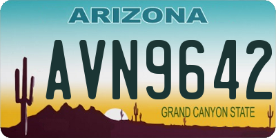 AZ license plate AVN9642