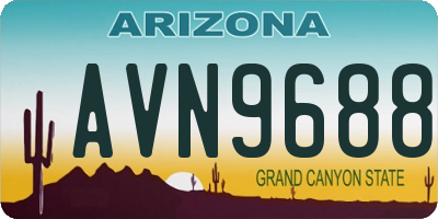 AZ license plate AVN9688