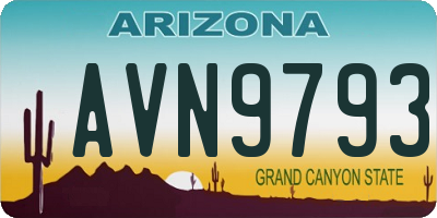 AZ license plate AVN9793