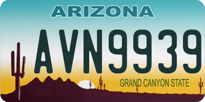 AZ license plate AVN9939