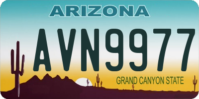 AZ license plate AVN9977