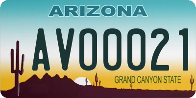 AZ license plate AVO0021