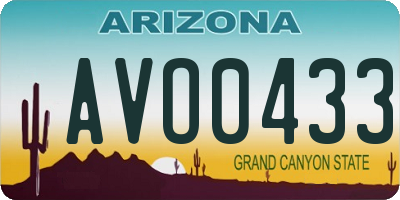AZ license plate AVO0433