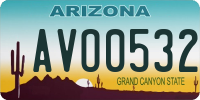 AZ license plate AVO0532