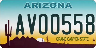 AZ license plate AVO0558