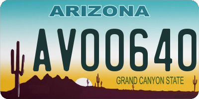 AZ license plate AVO0640
