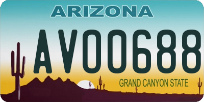 AZ license plate AVO0688