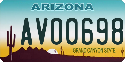 AZ license plate AVO0698