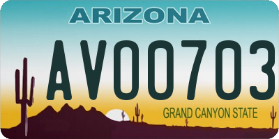 AZ license plate AVO0703