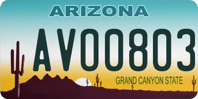 AZ license plate AVO0803
