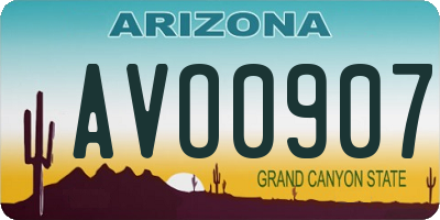 AZ license plate AVO0907
