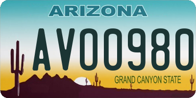 AZ license plate AVO0980