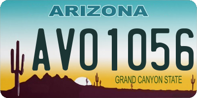 AZ license plate AVO1056