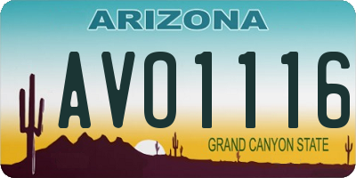 AZ license plate AVO1116