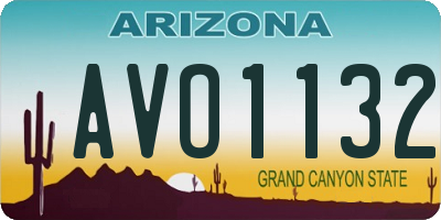 AZ license plate AVO1132