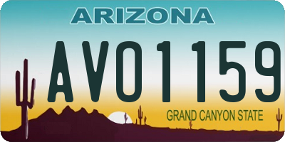 AZ license plate AVO1159