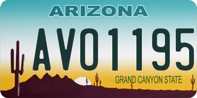 AZ license plate AVO1195