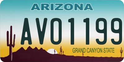 AZ license plate AVO1199