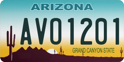 AZ license plate AVO1201