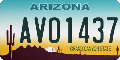 AZ license plate AVO1437