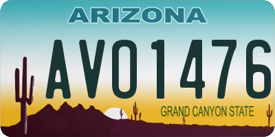 AZ license plate AVO1476