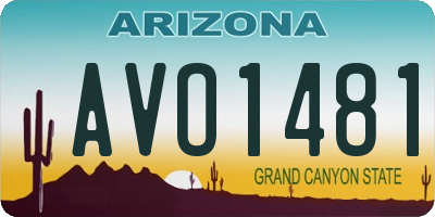 AZ license plate AVO1481