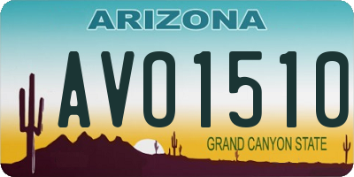 AZ license plate AVO1510