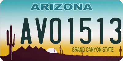 AZ license plate AVO1513