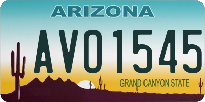 AZ license plate AVO1545