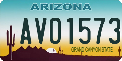 AZ license plate AVO1573