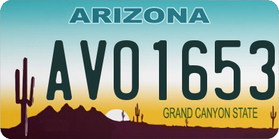 AZ license plate AVO1653
