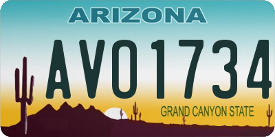 AZ license plate AVO1734