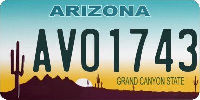 AZ license plate AVO1743
