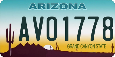AZ license plate AVO1778