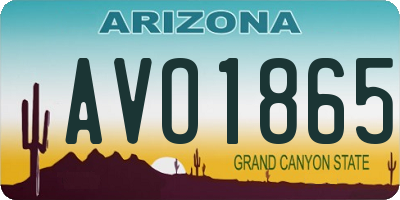 AZ license plate AVO1865