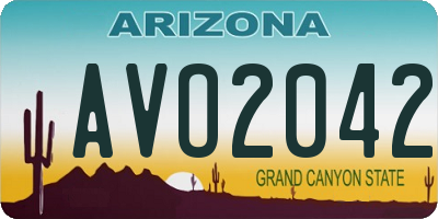 AZ license plate AVO2042