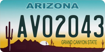 AZ license plate AVO2043