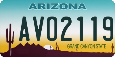 AZ license plate AVO2119