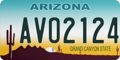 AZ license plate AVO2124