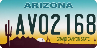 AZ license plate AVO2168