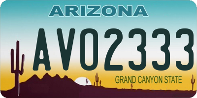 AZ license plate AVO2333