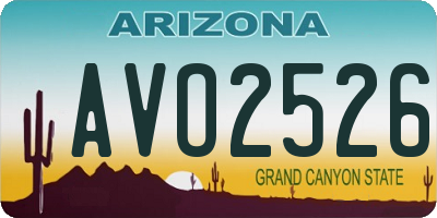 AZ license plate AVO2526